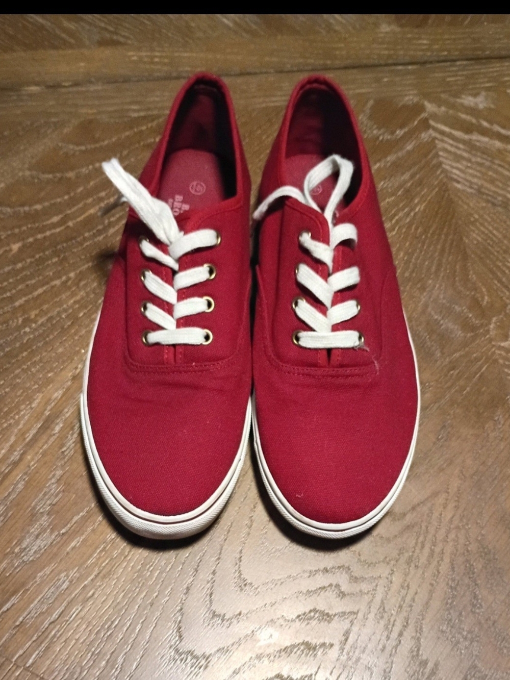 Brooks Brothers Red Canvas Sneakers with White Laces
